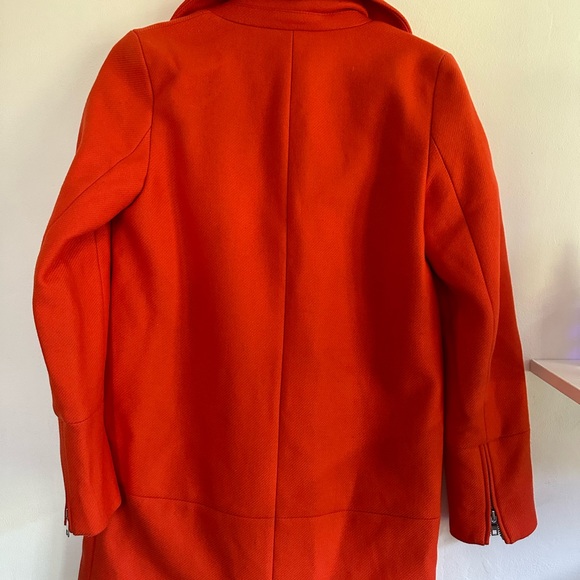 Zara red Orange coat, trench coat x small - Picture 8 of 10